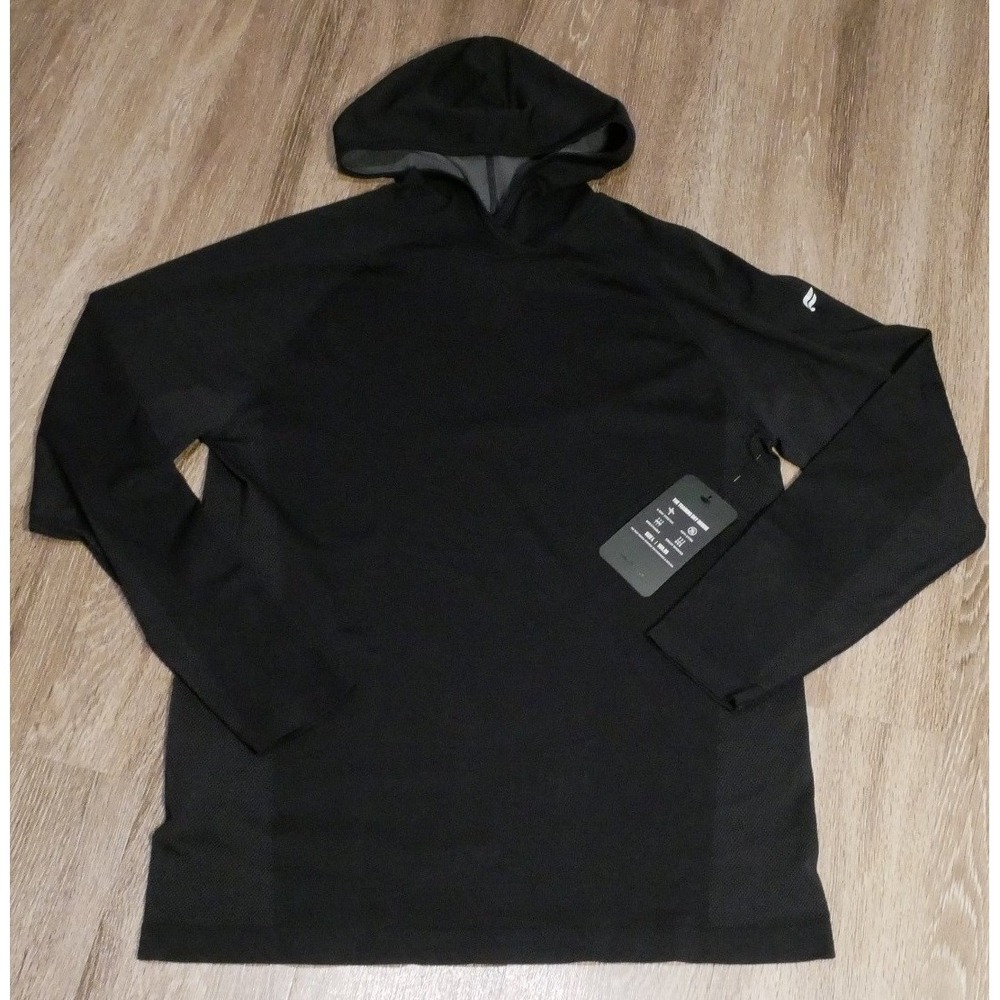 Fabletics Training Day Hoodie Mens Large Black Sweat-Wicking Activewear Pullover
